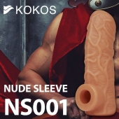 Телесная открытая насадка-реалистик с подхватом мошонки Nude Sleeve S - 10 см. - KOKOS - в Невинномысске купить с доставкой