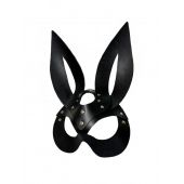 Черная кожаная маска зайки Miss Bunny - БДСМ Арсенал - купить с доставкой в Невинномысске