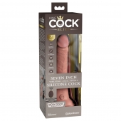 Телесный вибратор 7  Vibrating Silicone Dual Density Cock with Remote с пультом ДУ - 21 см. - Pipedream