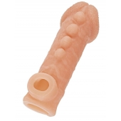 Телесная закрытая насадка с шишечками Cock Sleeve Size M - 15,6 см. - KOKOS - в Невинномысске купить с доставкой