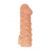 Телесная закрытая насадка с пучками шишечек Cock Sleeve Size S - 13,8 см. - KOKOS - в Невинномысске купить с доставкой