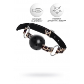 Черный кляп-шар на леопардовых ремешках Anonymo - ToyFa - купить с доставкой в Невинномысске