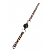 Черный кляп-шар на леопардовых ремешках Anonymo - ToyFa - купить с доставкой в Невинномысске