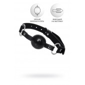 Черный кляп-шар на кожаных ремешках Anonymo - ToyFa - купить с доставкой в Невинномысске