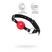 Красный кляп-шар на черных ремешках Anonymo - ToyFa - купить с доставкой в Невинномысске