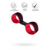 Красно-черные велюровые наручники Anonymo - ToyFa - купить с доставкой в Невинномысске