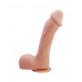 Телесный гибкий фаллоимитатор на присоске Johnson - 22,2 см. - Baile