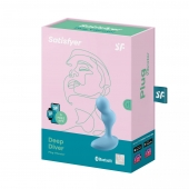 Голубой анальный вибростимулятор Deep Driver - 11,2 см. - Satisfyer - в Невинномысске купить с доставкой