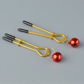 Золотистые зажимы с колокольчиками Gold - Sitabella - купить с доставкой в Невинномысске