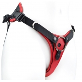 Красно-черный женский пояс с 2 способами крепления насадок - LOVETOY (А-Полимер) - купить с доставкой в Невинномысске