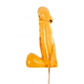 Оранжевый леденец в форме пениса со вкусом аморетто - Sosuчki - купить с доставкой в Невинномысске