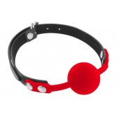 Красный кляп-шарик на черных ремешках - Fetish Tentation - купить с доставкой в Невинномысске