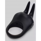 Черное эрекционное виброкольцо Sensation Rechargeable Vibrating Rabbit Love Ring - Fifty Shades of Grey - в Невинномысске купить с доставкой