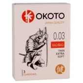 Тонкие презервативы OKOTO Thin Extra Soft - 3 шт. - Sitabella - купить с доставкой в Невинномысске