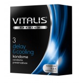 Презервативы VITALIS PREMIUM delay   cooling с охлаждающим эффектом - 3 шт. - Vitalis - купить с доставкой в Невинномысске