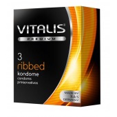 Ребристые презервативы VITALIS PREMIUM ribbed - 3 шт. - Vitalis - купить с доставкой в Невинномысске