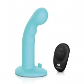 Голубая изогнутая насадка 6in Remote Control Ripple P-Spot G-Spot на черных трусиках - 16 см. - Pegasus - купить с доставкой в Невинномысске