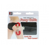 Металлические наручники с чёрной меховой опушкой - Dream Toys - купить с доставкой в Невинномысске