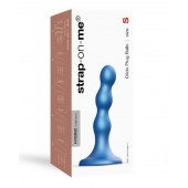 Голубая насадка Strap-On-Me Dildo Plug Balls size S - Strap-on-me - купить с доставкой в Невинномысске