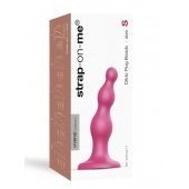 Розовая насадка Strap-On-Me Dildo Plug Beads size S - Strap-on-me - купить с доставкой в Невинномысске