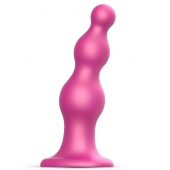 Розовая насадка Strap-On-Me Dildo Plug Beads size S - Strap-on-me - купить с доставкой в Невинномысске