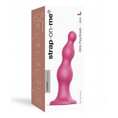 Розовая насадка Strap-On-Me Dildo Plug Beads size L - Strap-on-me - купить с доставкой в Невинномысске