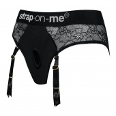 Черные трусики для насадок Diva Lingerie Harness - size M - Strap-on-me - купить с доставкой в Невинномысске