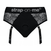 Черные трусики для насадок Diva Lingerie Harness - size M - Strap-on-me - купить с доставкой в Невинномысске