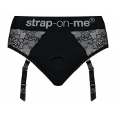 Черные трусики для насадок Diva Lingerie Harness - size L - Strap-on-me - купить с доставкой в Невинномысске