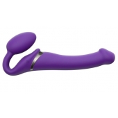 Фиолетовый безремневой вибрострапон Vibrating Bendable Strap-On - size L - Strap-on-me - купить с доставкой в Невинномысске