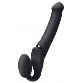 Черный безремневой вибрострапон Silicone Bendable Strap-On - size XL - Strap-on-me - купить с доставкой в Невинномысске