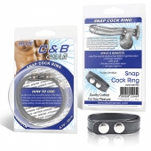 Кольцо на пенис SNAP COCK RING из искусственной кожи на клепках - BlueLine - в Невинномысске купить с доставкой