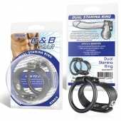 Двойное кольцо выносливости на пенис DUAL STAMINA RING - BlueLine - в Невинномысске купить с доставкой