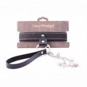 Узкий однослойный ошейник с поводком - Crazy Handmade - купить с доставкой в Невинномысске