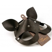 Черная кожаная маска  Кошка  с маленькими ушками - Crazy Handmade - купить с доставкой в Невинномысске