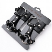 Черные наручники с креплением на кисть руки - Crazy Handmade - купить с доставкой в Невинномысске