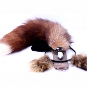 Игровой комплект: серебристая анальная пробка с пушистым хвостом и ободок-ушки - Crazy Handmade - купить с доставкой в Невинномысске