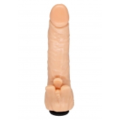 Телесная гелевая насадка-фаллос с клиторальными лепестками - 18,5 см. - LOVETOY (А-Полимер) - купить с доставкой в Невинномысске