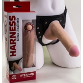 Страпон Harness из двух предметов: трусики с плугом и насадка-фаллос - 17 см. - LOVETOY (А-Полимер) - купить с доставкой в Невинномысске