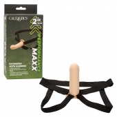 Телесный фаллопротез из силикона Extension with Harness - 15,75 см. - California Exotic Novelties - купить с доставкой в Невинномысске