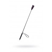 Чёрный стек с кожаной ручкой - 58 см. - Sitabella - купить с доставкой в Невинномысске