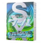 Презервативы Sagami Xtreme Mint с ароматом мяты - 3 шт. - Sagami - купить с доставкой в Невинномысске