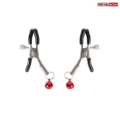 Серебристые зажимы на соски с шариками - Notabu - купить с доставкой в Невинномысске