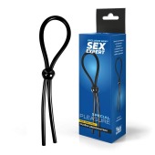 Черное силиконовое лассо с шариком для утяжки - Sex Expert - в Невинномысске купить с доставкой