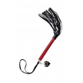 Черно-красная кожаная плеть - 50 см. - Pecado - купить с доставкой в Невинномысске