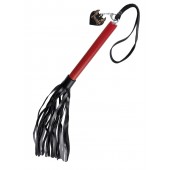 Черно-красная кожаная плеть - 50 см. - Pecado - купить с доставкой в Невинномысске