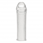 Текстурированная насадка на пенис Clear Textured Penis Enhancing Sleeve Extension - 16,5 см. - BlueLine - в Невинномысске купить с доставкой