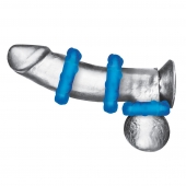 Комплект из трех голубых эрекционных колец 3-Pack Ribbed Rider Cock Ring Set - BlueLine - в Невинномысске купить с доставкой