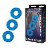 Комплект из трех голубых колец для эрекции 3-Pack Ultra-Stim Stretch Cock Rings - BlueLine - в Невинномысске купить с доставкой
