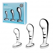 Набор из 3 стальных стимуляторов простаты Stainless Steel P-spot Training Set - b-Vibe - в Невинномысске купить с доставкой